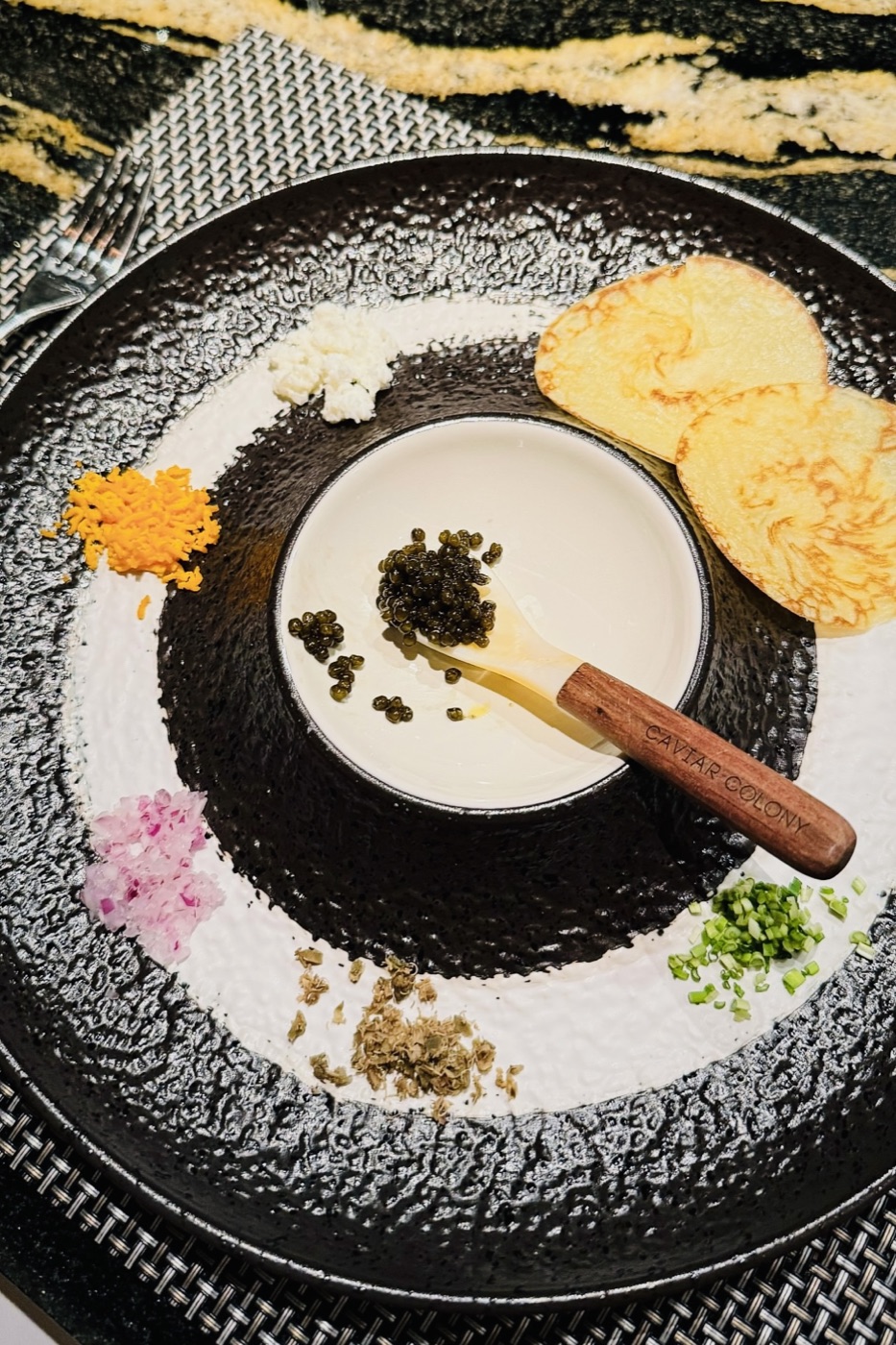 Caviar service prepared for an elite gala