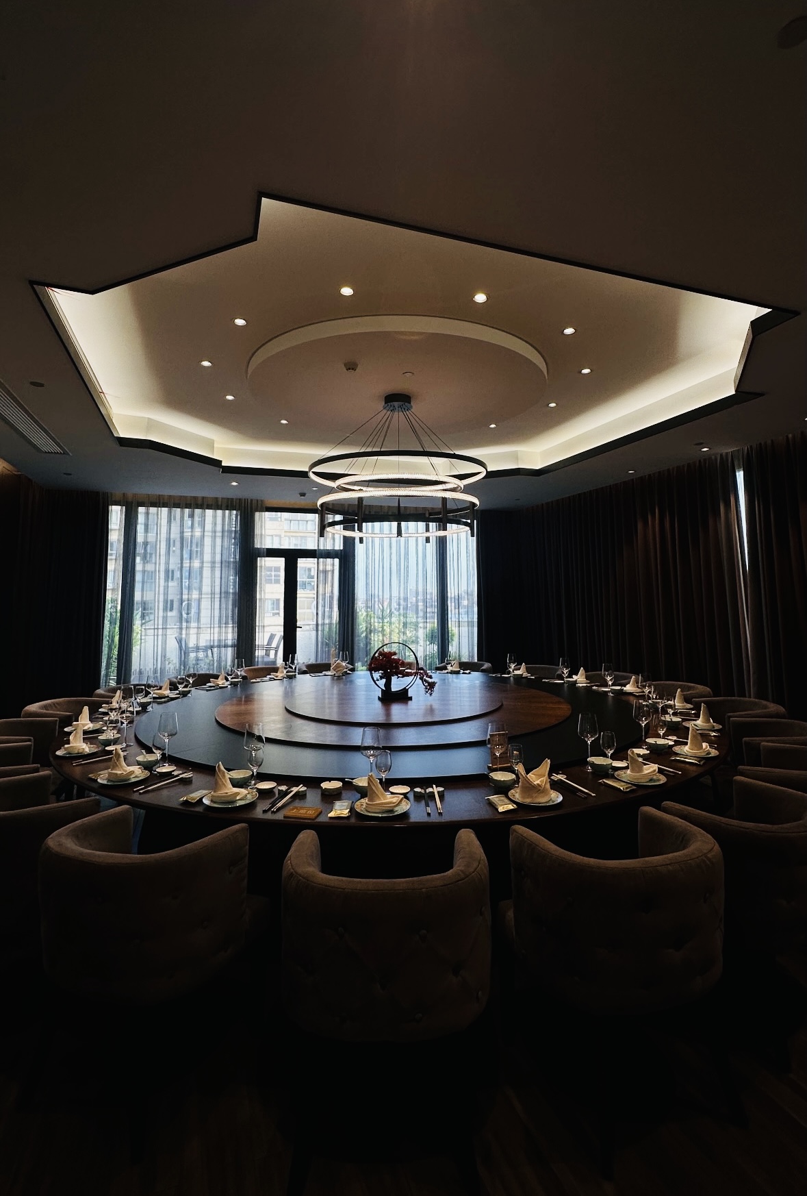 Private dining room prepared for an intimate gathering