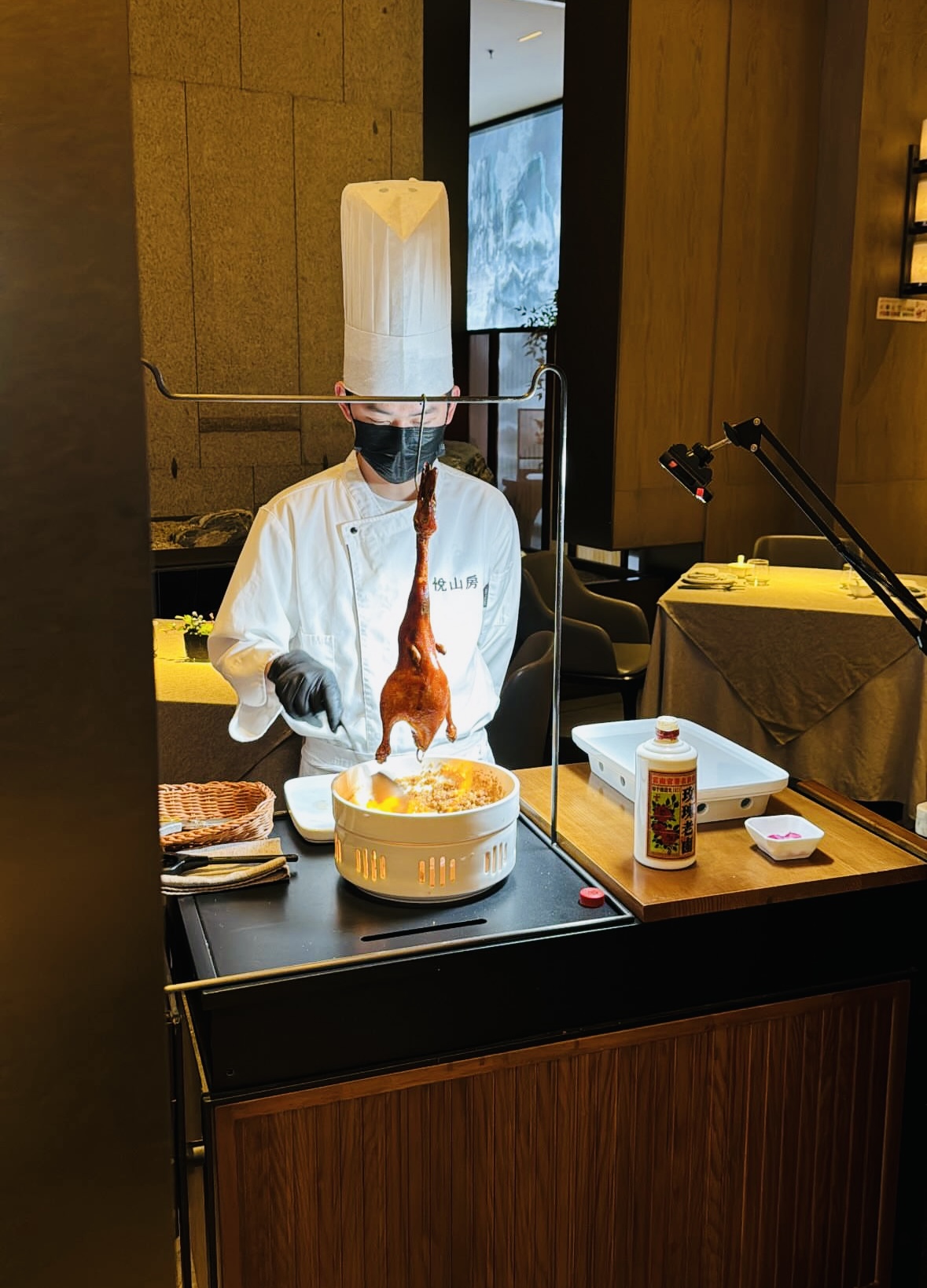 Chef preparing a live culinary service